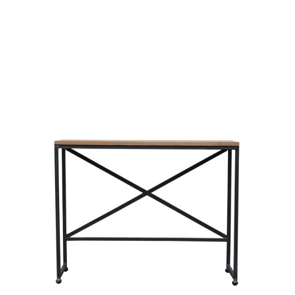 C60.2 – Console Table Metal Teak&nbsp;Top