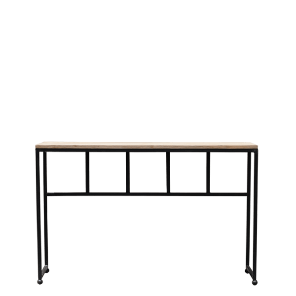 C60.3 – Console Table Metal Teak&nbsp;Top