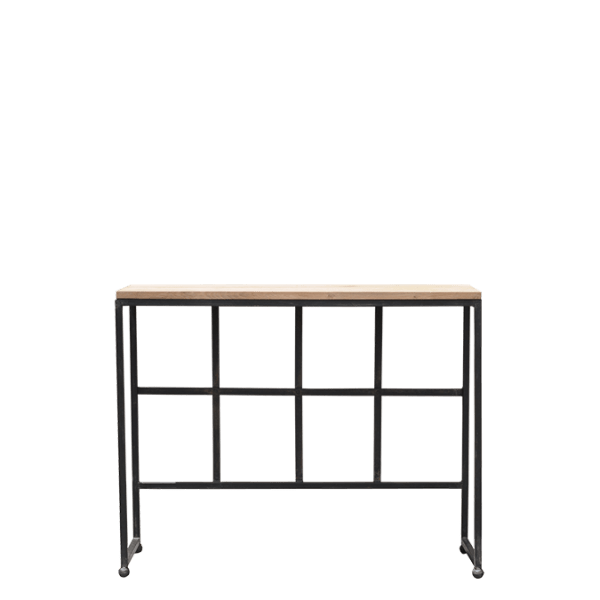 C60 – Console Table Metal Teak&nbsp;Top