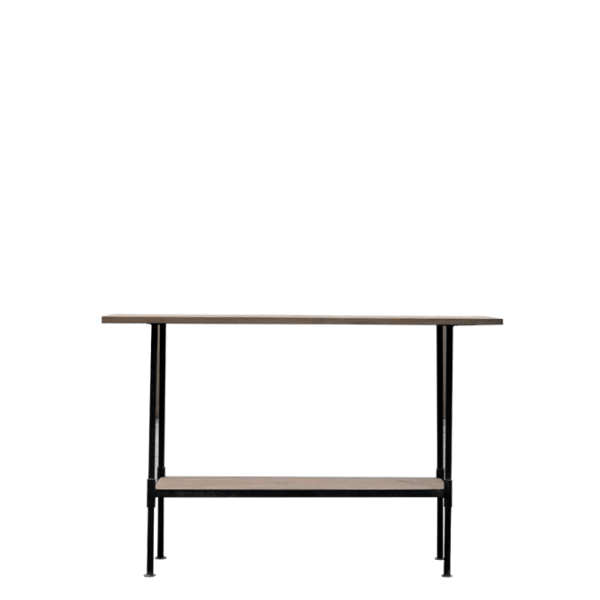 C66.1 – Console Table Metal Teak&nbsp;Top
