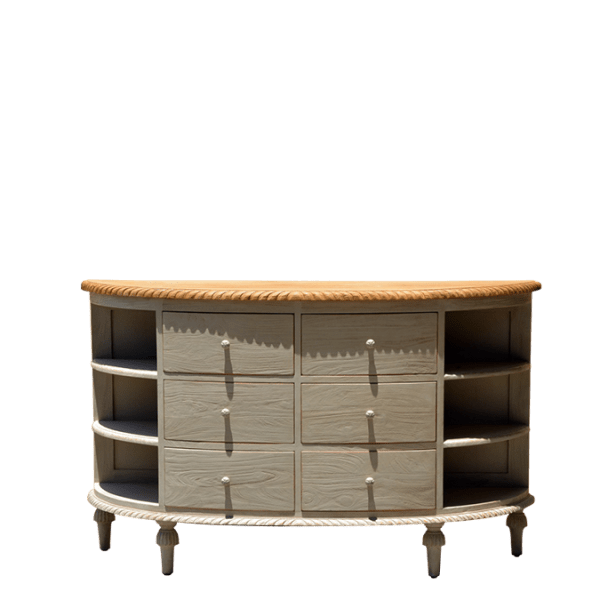 CO45.2 – Chest of Drawers Halfmoon 6 Drawers&nbsp;Mahogany