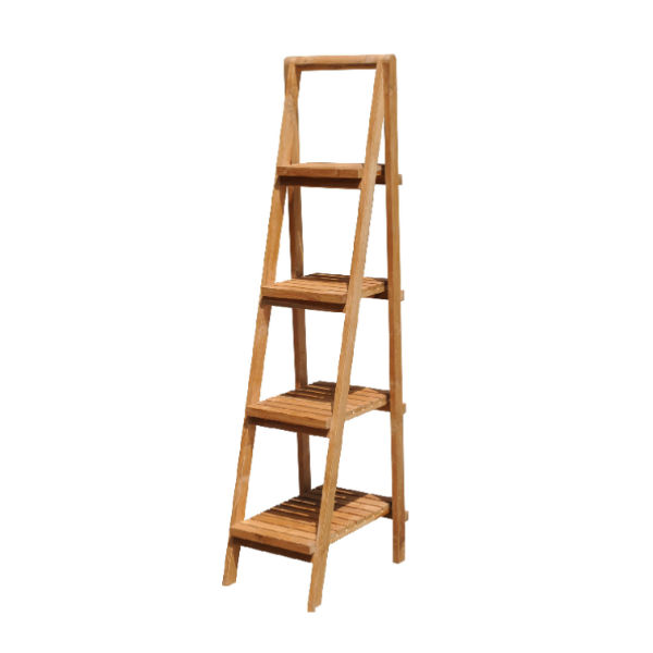 D111 – Foldable Ladder Shelf 4 Level&nbsp;Teak