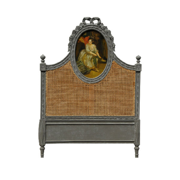 L34 – Headboard Mahogany Canework Painting&nbsp;90