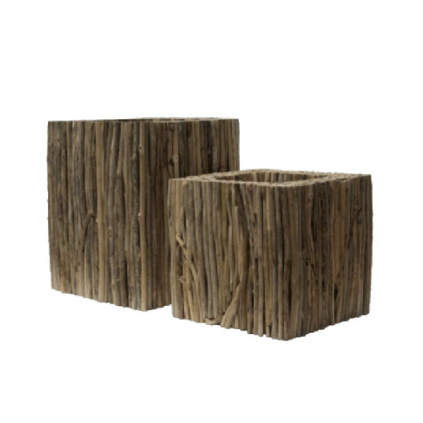 LOT90 – Driftwood pot Deco Set of&nbsp;2