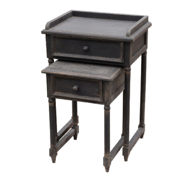 PT125 – Nesting Side Table 1 Drawer Mahogany Set of&nbsp;2