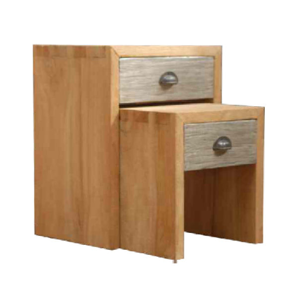 PT140.2 – Nesting Side Table 1 Drawer Teak Set of&nbsp;2