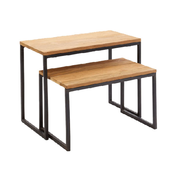 PT147 – Round Side Table Metal Teak&nbsp;Top