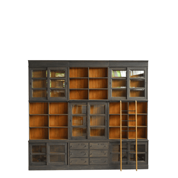 R183.4 – Library Cabinet Set mahogany with&nbsp;Ladder
