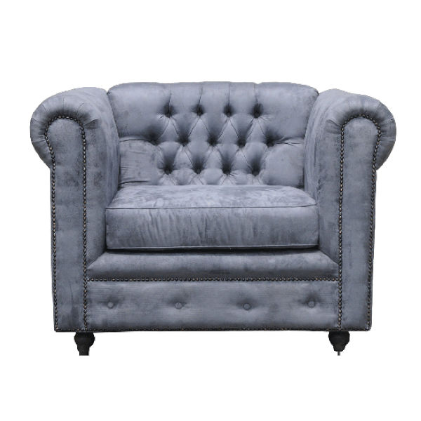 S130.1 – Chesterfield Sofa Single Seater MAHOGANY FABRIC&nbsp;Cushion