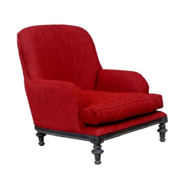 S151 – Sofa Single Seater Mahogany Fabric&nbsp;Cushion