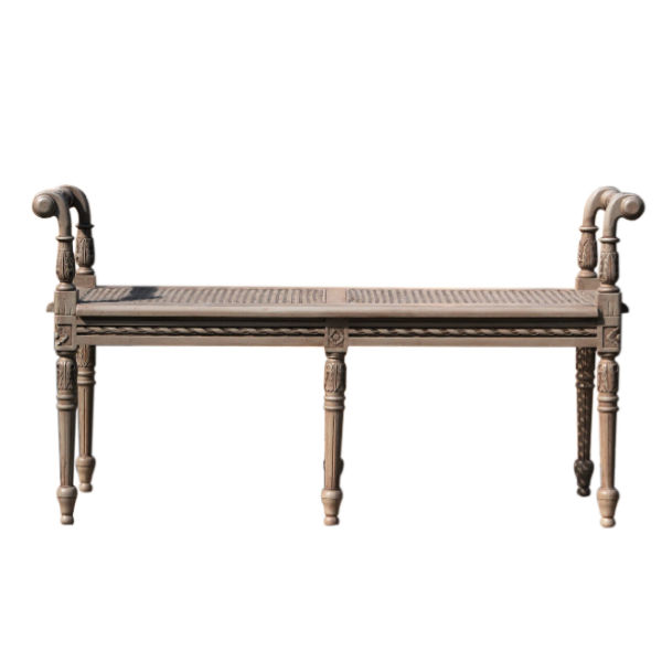 S44 – Tabouret 2 Seater Mahogany&nbsp;Canework