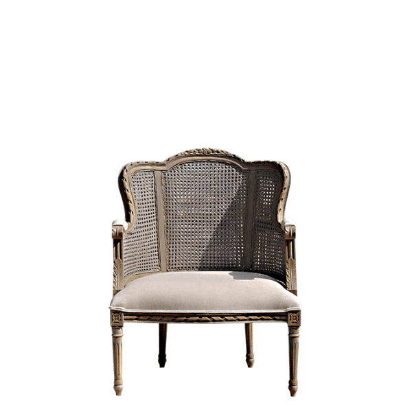 S125 – Armchair Mahogany Canework&nbsp;Fabric