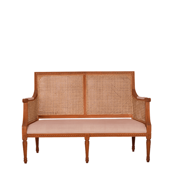 S87 – Sofa 2 Seater Mahogany&nbsp;Canework