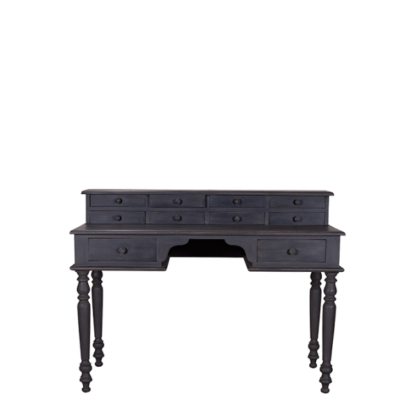 T46 – Writing Desk 10 Drawers&nbsp;Mahogany