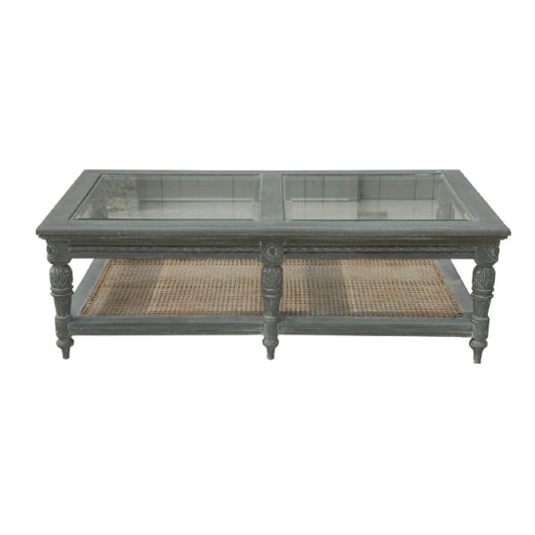 TB29 – Coffee Table Mahogany Glass&nbsp;Top