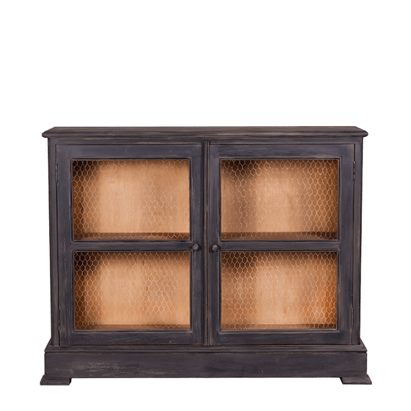 R174.3 – Sideboard Mahogany 2 Doors&nbsp;Wiremesh