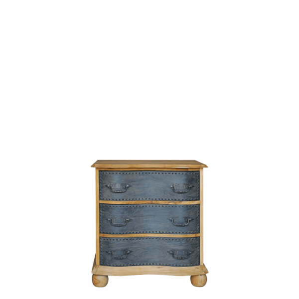 CO65.3 – Side Table Serpentine Teak Mahogany 3&nbsp;Drawers