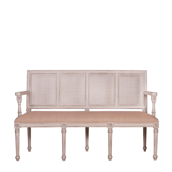 S166 – Sofa 3 Seater Mahogany&nbsp;Canework