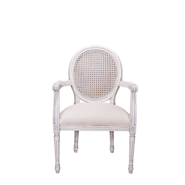 S172.3 – Armchair Mahogany Canework&nbsp;Fabric