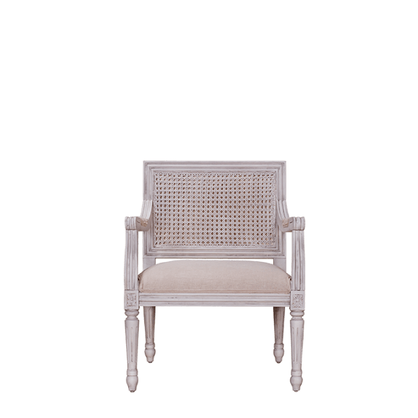 S173.3 – Armchair Mahogany Canework&nbsp;Fabric